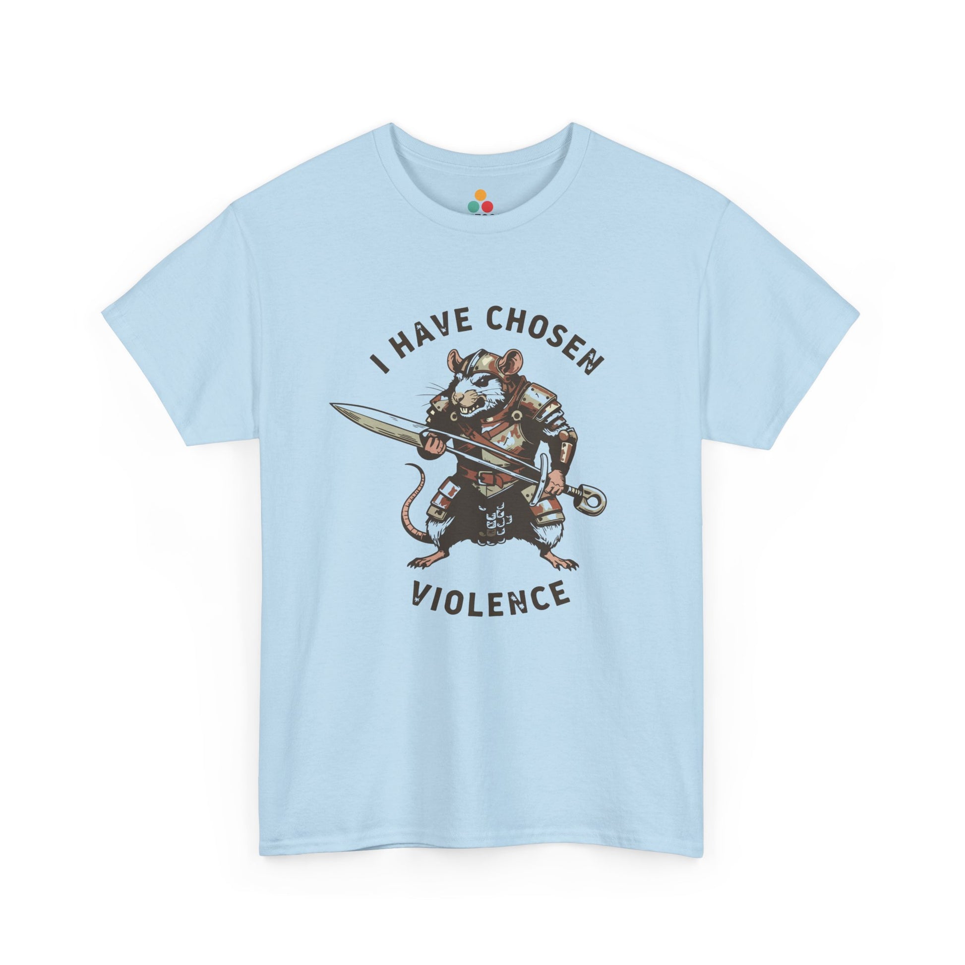 Warrior Rat Graphic T-Shirt - "I Have Chosen Violence" Funny Gamer Meme Tee | TEEZOCA 