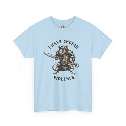Warrior Rat Graphic T-Shirt - "I Have Chosen Violence" Funny Gamer Meme Tee | TEEZOCA 