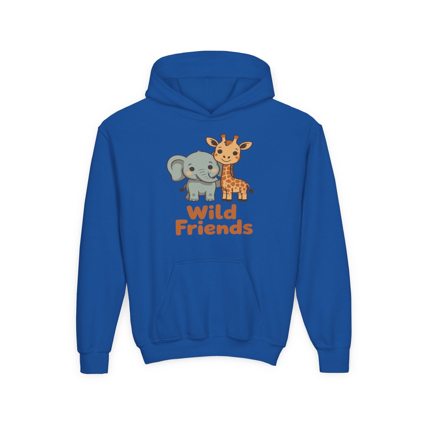 Wild Friends Kids Hoodie – Cute Elephant and Giraffe | TEEZOCA 