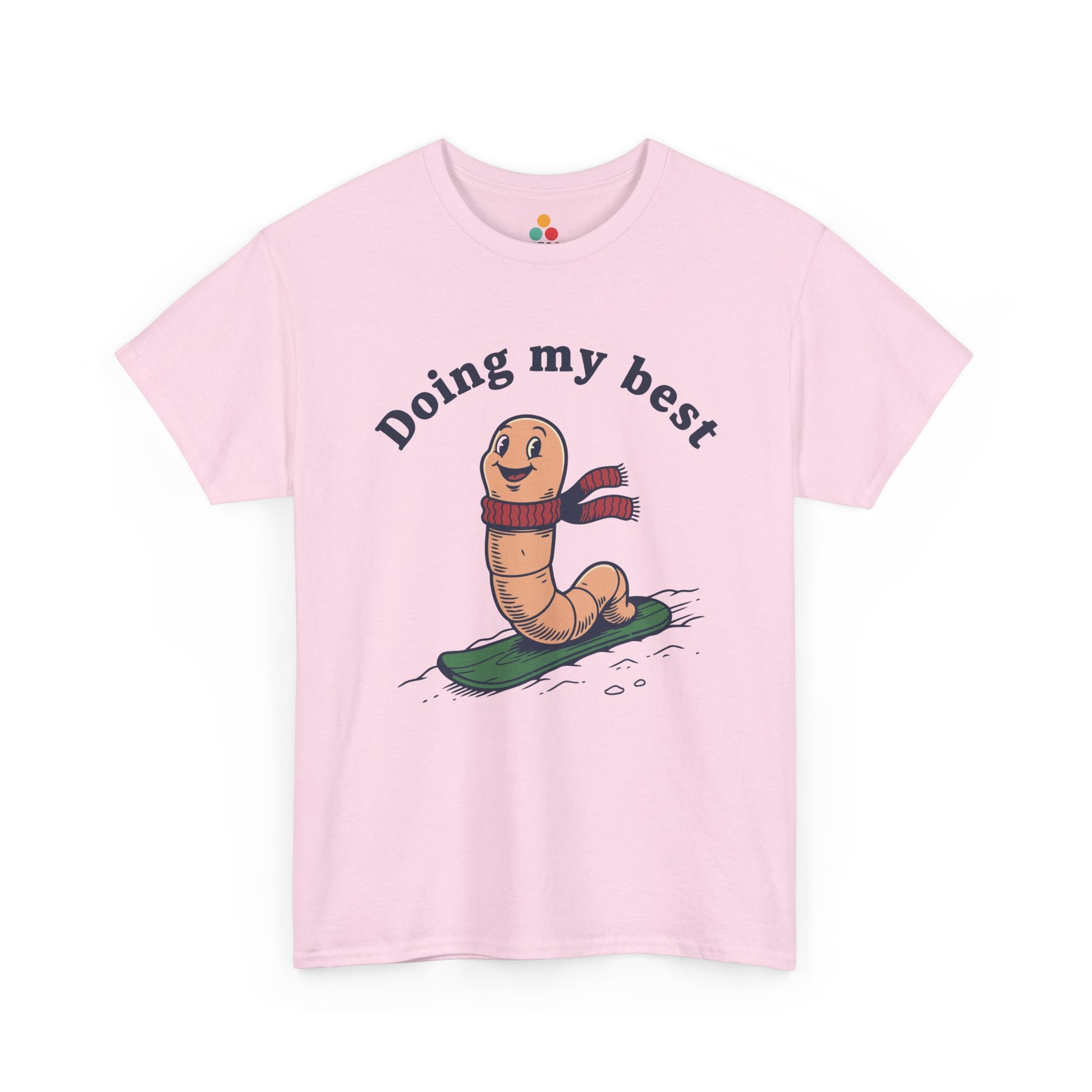 Funny Worm Snowboarding T-Shirt - "Doing My Best" Cute Winter Graphic Tee | TEEZOCA 