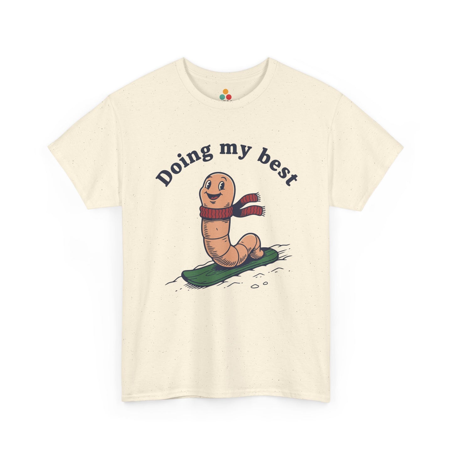 Funny Worm Snowboarding T-Shirt - "Doing My Best" Cute Winter Graphic Tee | TEEZOCA 