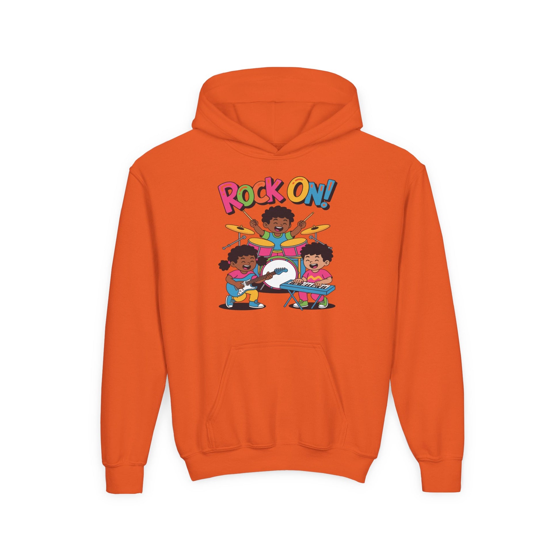 Rock On Kids Hoodie – Fun Music Band Illustration | TEEZOCA 