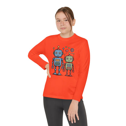 Cute Robot Friends Kids Long Sleeve T-Shirt | TEEZOCA 