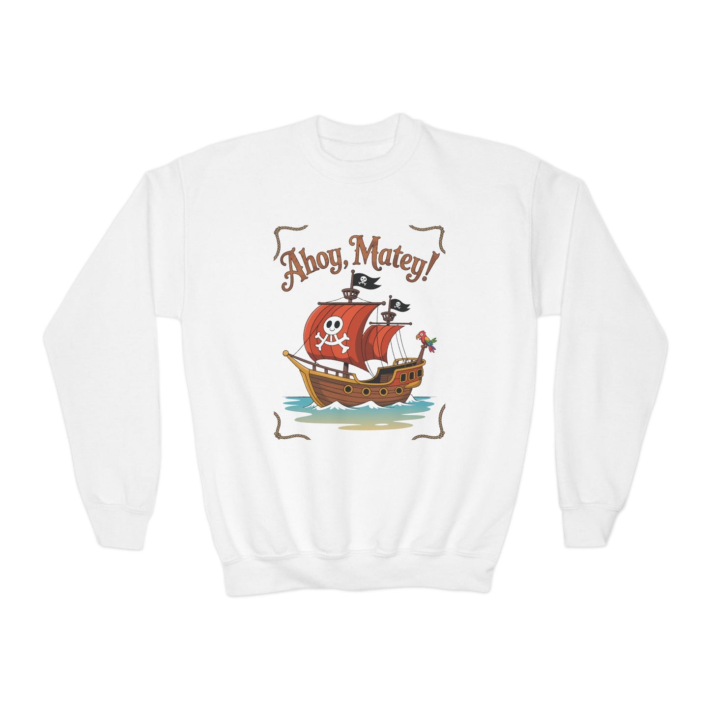 Ahoy, Matey! Kids Crewneck Sweatshirt | TEEZOCA 