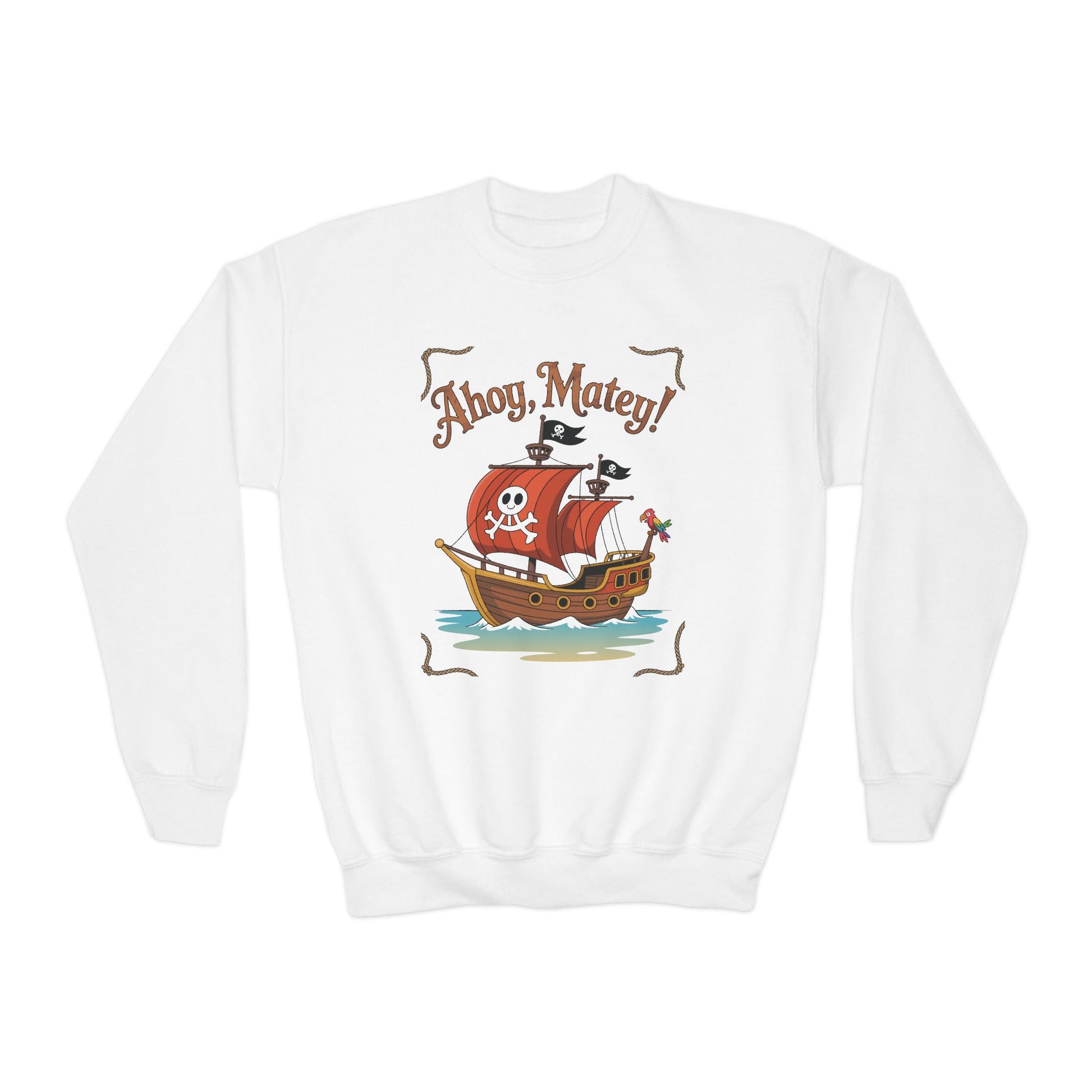 Ahoy, Matey! Kids Crewneck Sweatshirt | TEEZOCA 