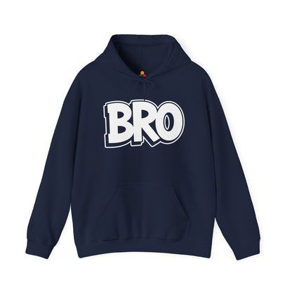 BRO Bold Typography Graphic Unisex Heavy Blend Hoodie | TEEZOCA - TEEZOCA BRO oversized text Unisex Heavy Blend Hoodie streetwear essential