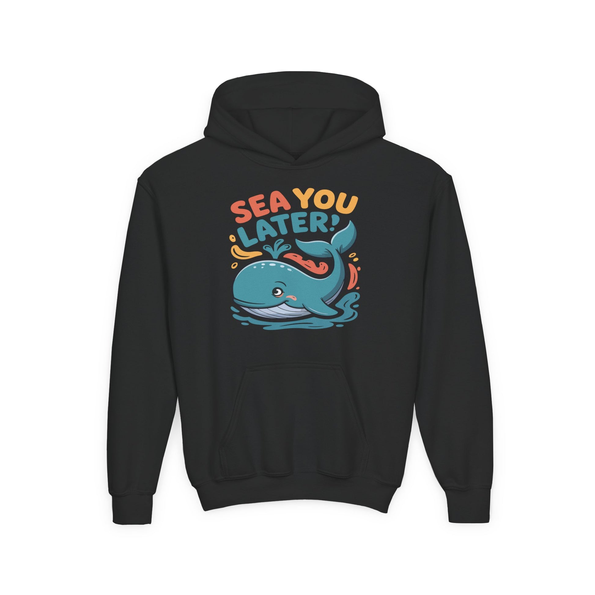 Sea You Later Whale Hoodie — Cute Kids Ocean Graphic Hooded Sweatshirt TEEZOCA