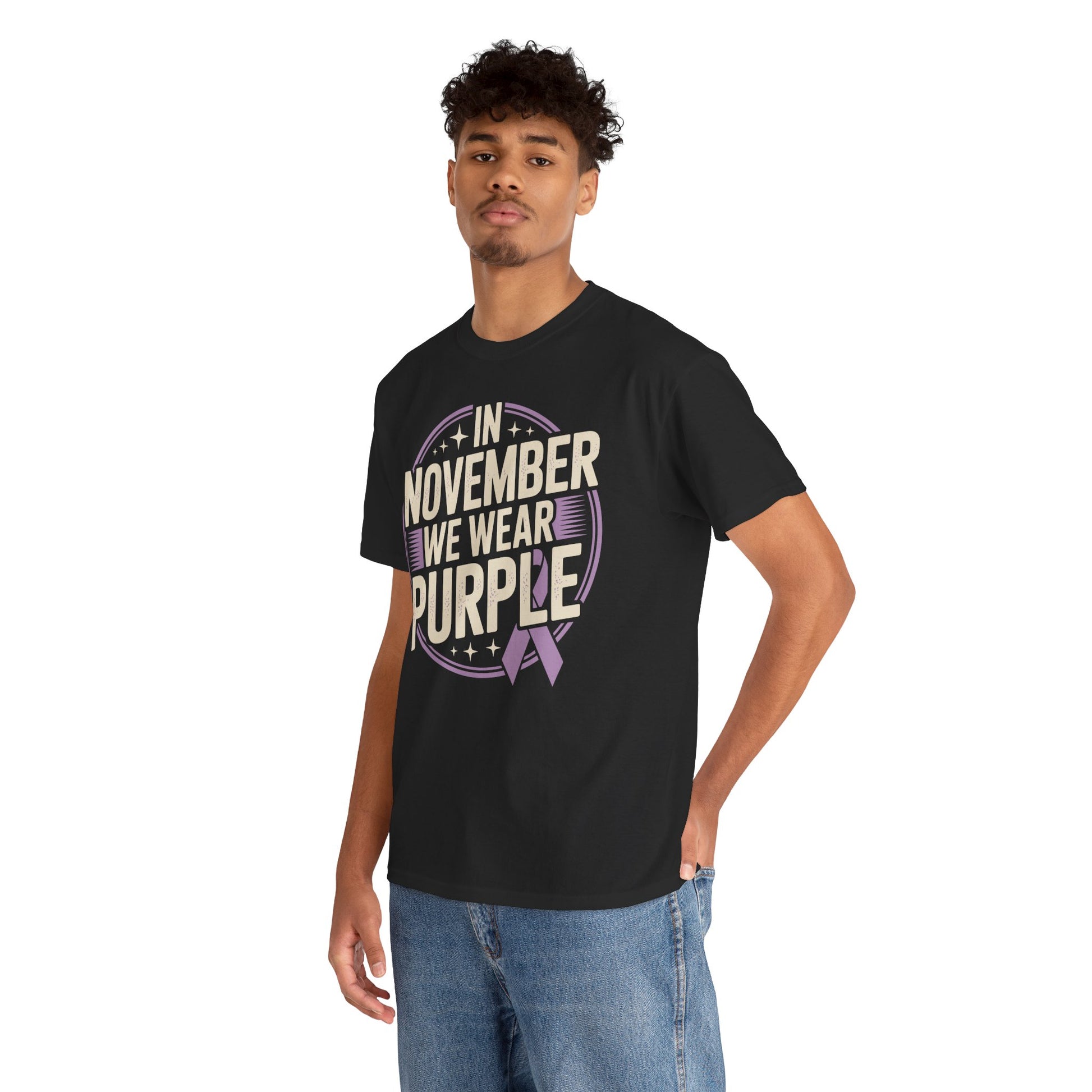In November We Wear Purple Unisex T-shirt Alzheimer's Support | TEEZOCA 