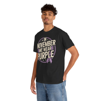 In November We Wear Purple Unisex T-shirt Alzheimer's Support | TEEZOCA 