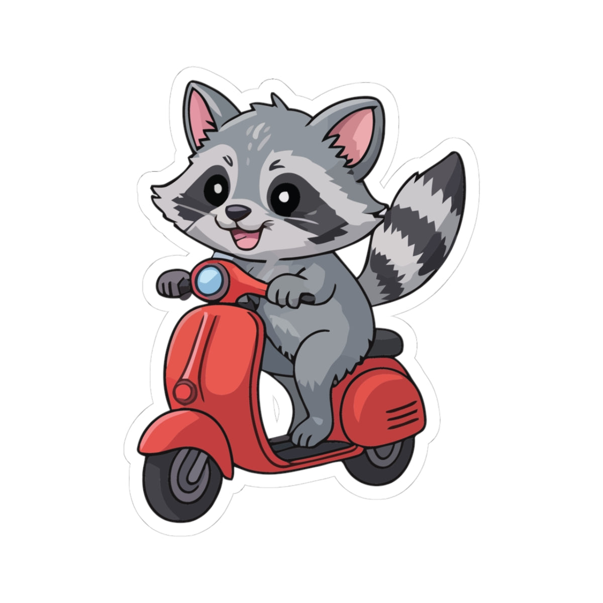 TEEZOCA raccoon scooter sticker cute cartoon animal