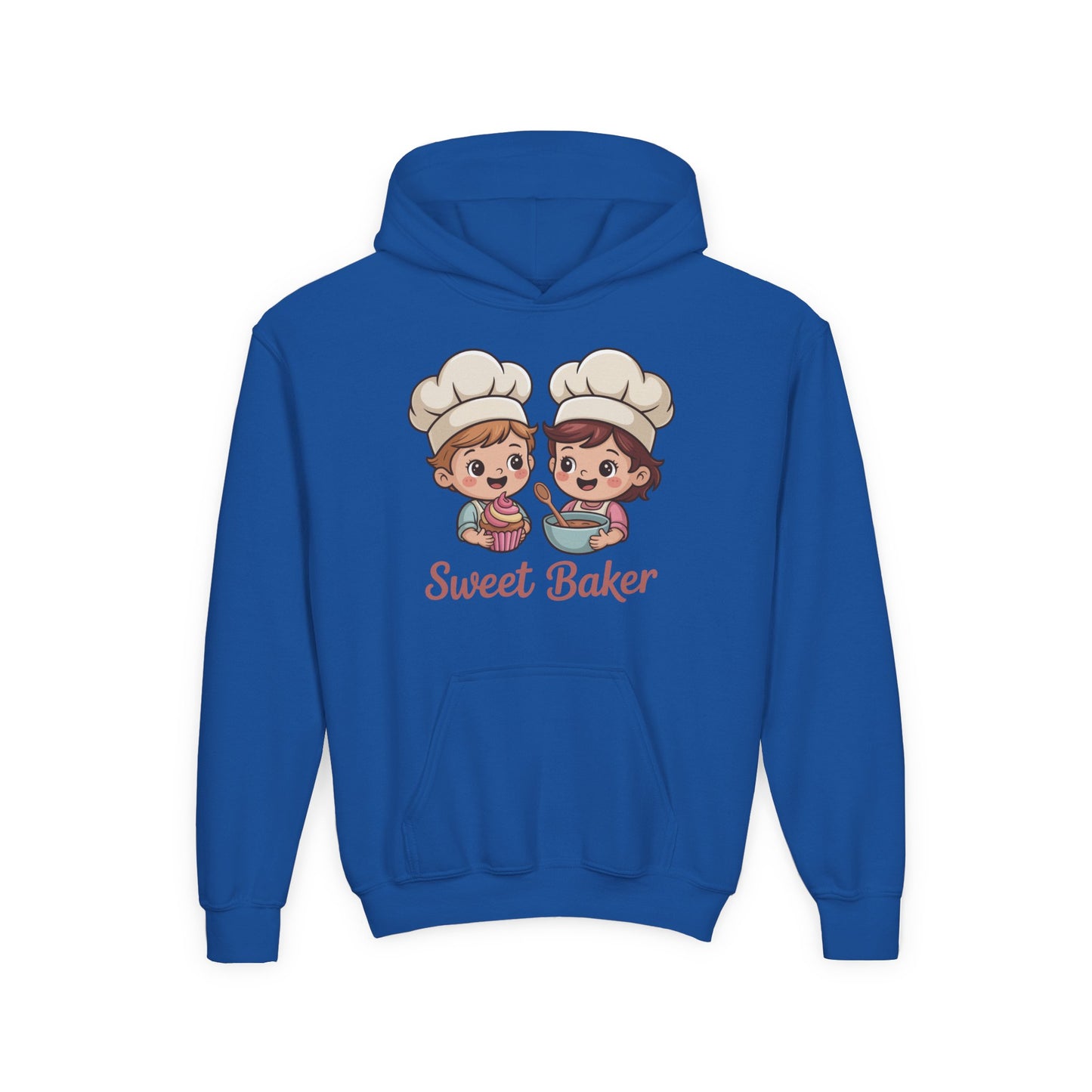 Youth Hoodie — Cute “Sweet Baker” Kids Chef Graphic Sweatshirt TEEZOCA