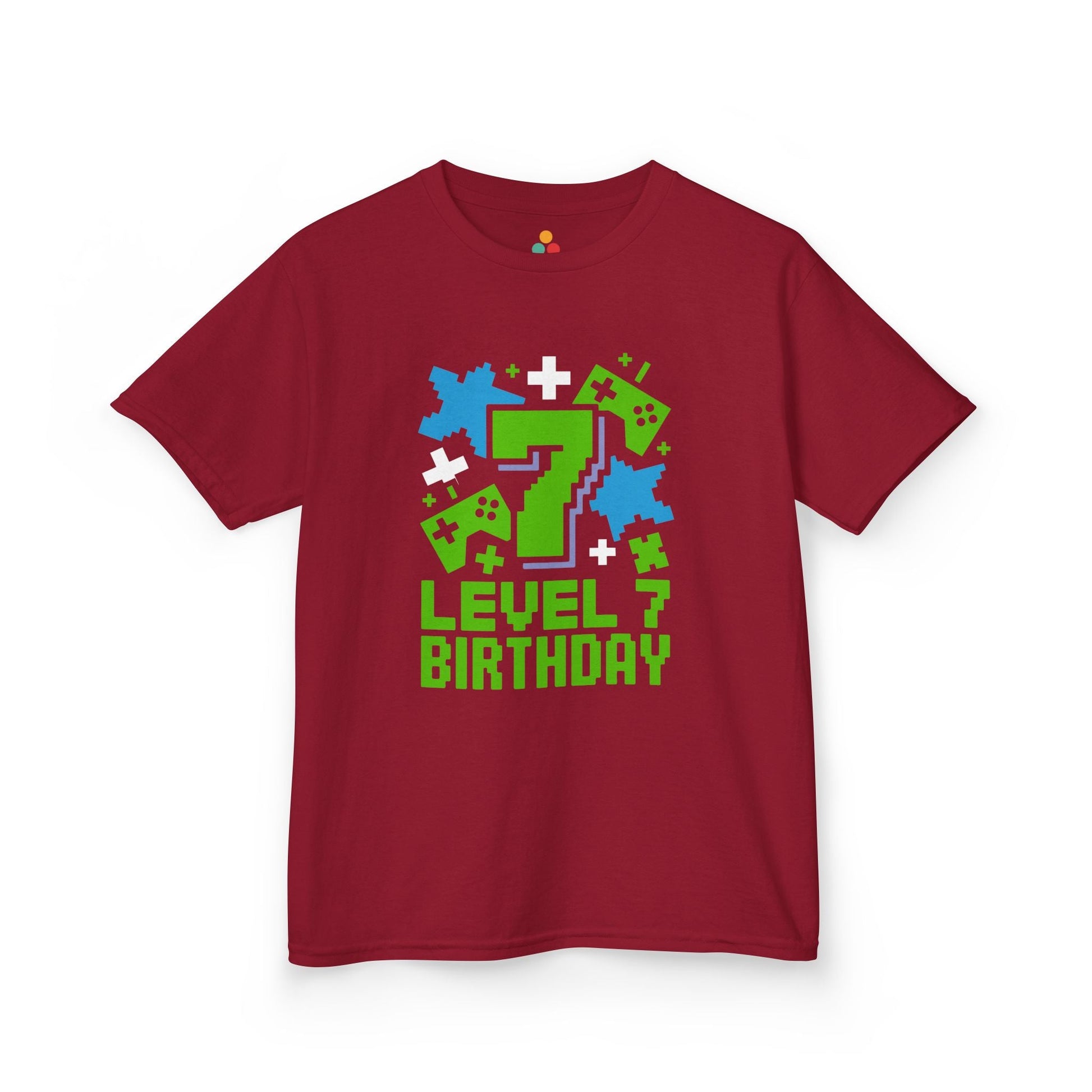 Level 7 Birthday Shirt — Pixel Game Controller 7th Birthday T-Shirt for Kids TEEZOCA
