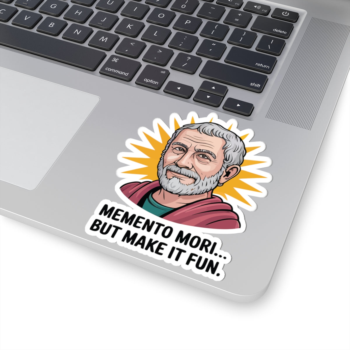 TEEZOCA memento mori but make it fun stoic sticker