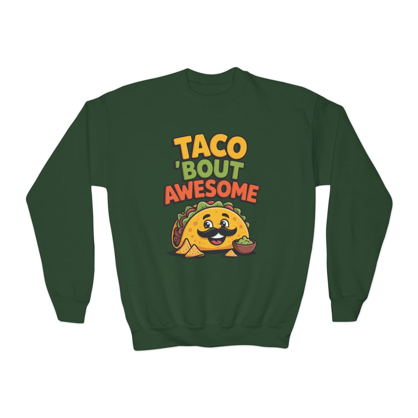 Taco ’Bout Awesome Kids Crewneck Sweatshirt | TEEZOCA 