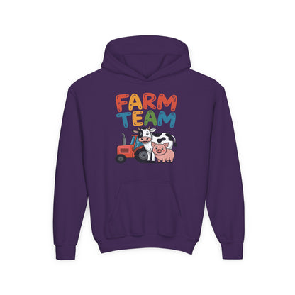 Farm Team Kids Hoodie – Cute Farm Animals Design | TEEZOCA 