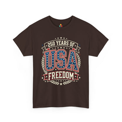 250 Years of USA Freedom Brown T-Shirt – Patriotic 4th of july 2026 Tee | TEEZOCA 