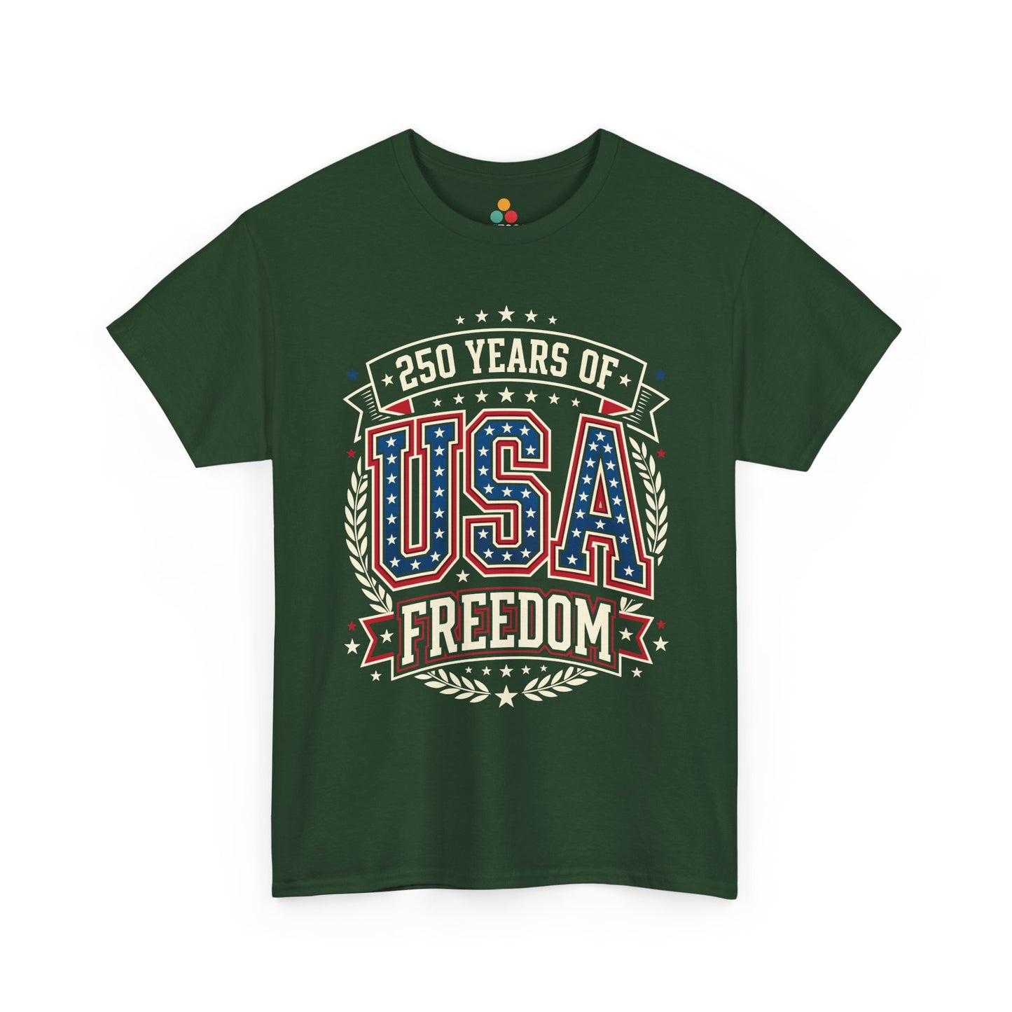 250 Years of USA Freedom Forest Green T-Shirt – Patriotic 4th of july 2026 Tee | TEEZOCA 