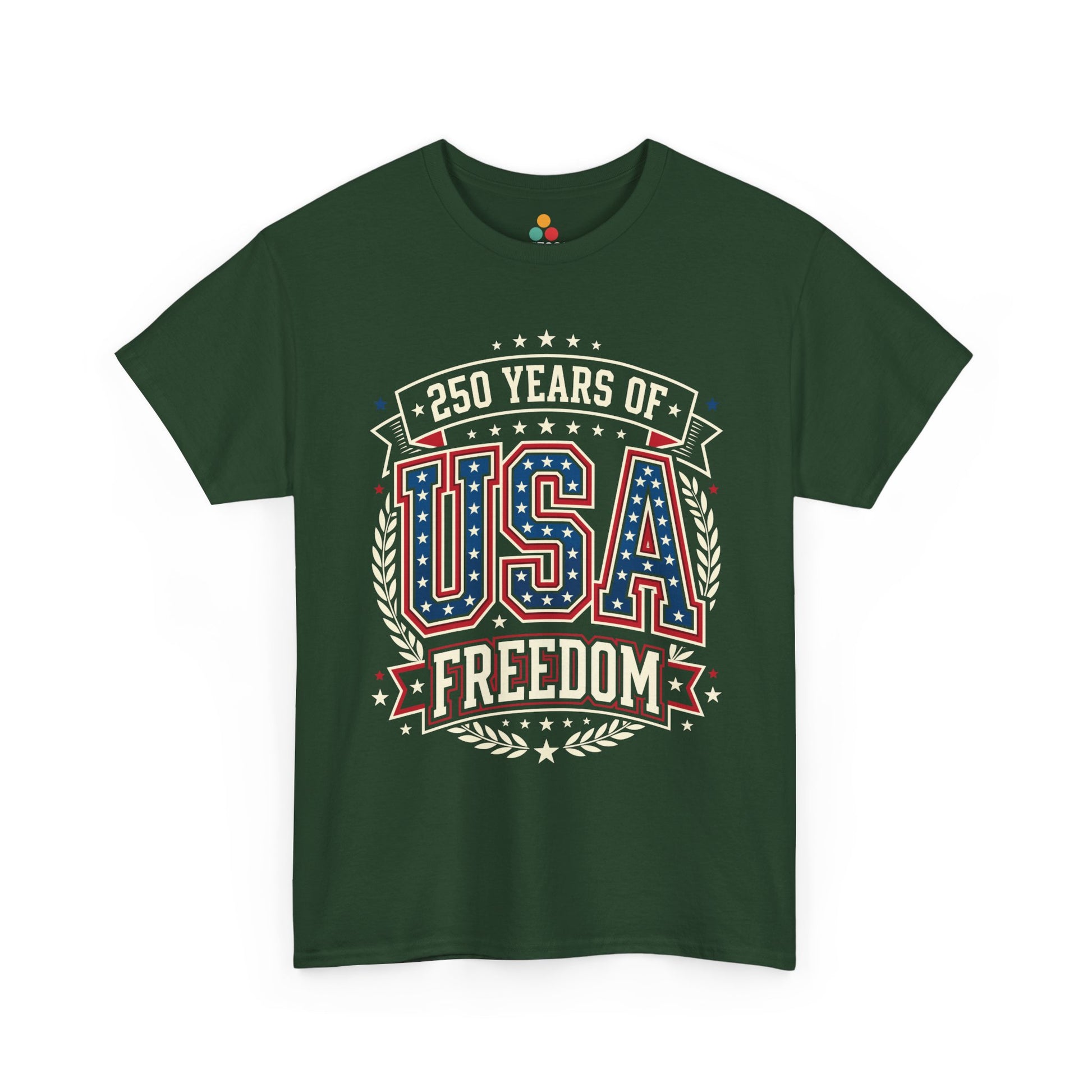 250 Years of USA Freedom Forest Green T-Shirt – Patriotic 4th of july 2026 Tee | TEEZOCA 