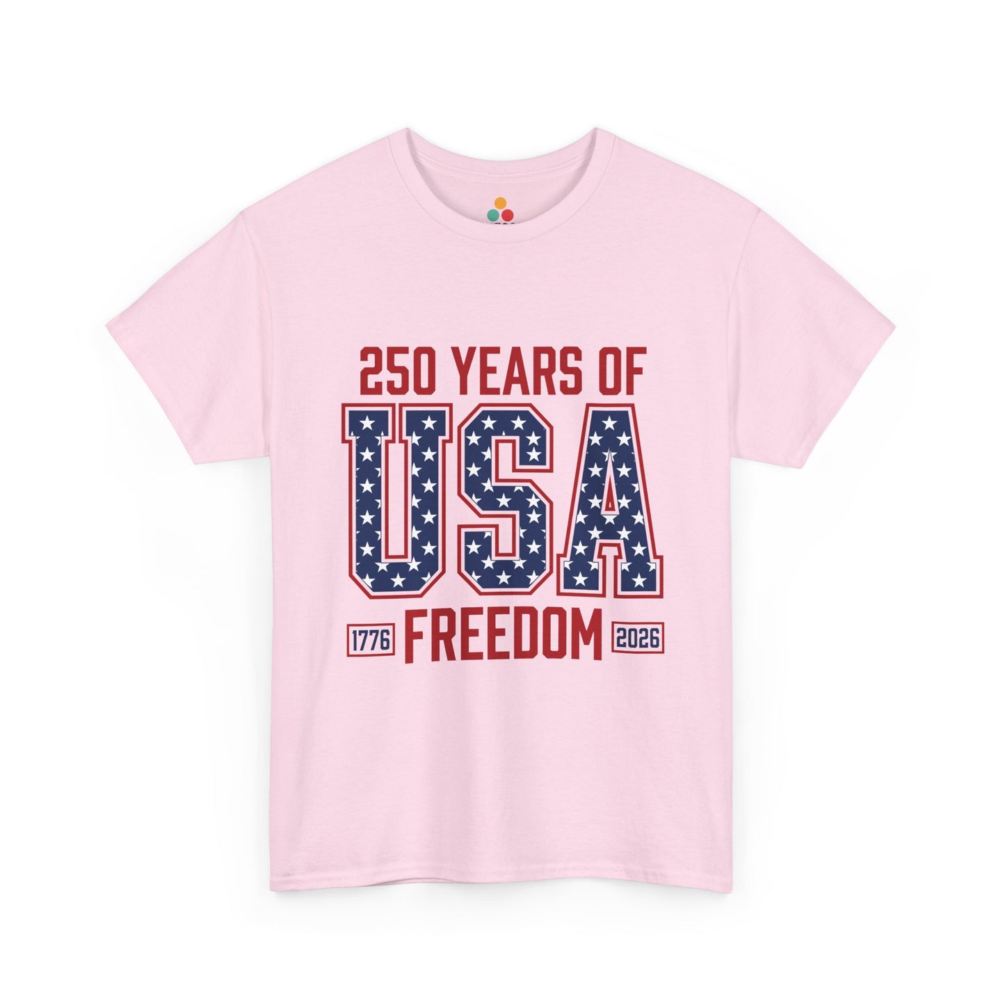250 Years of USA Freedom PInk T-Shirt – Retro Patriotic Gift for Men and Women | TEEZOCA 