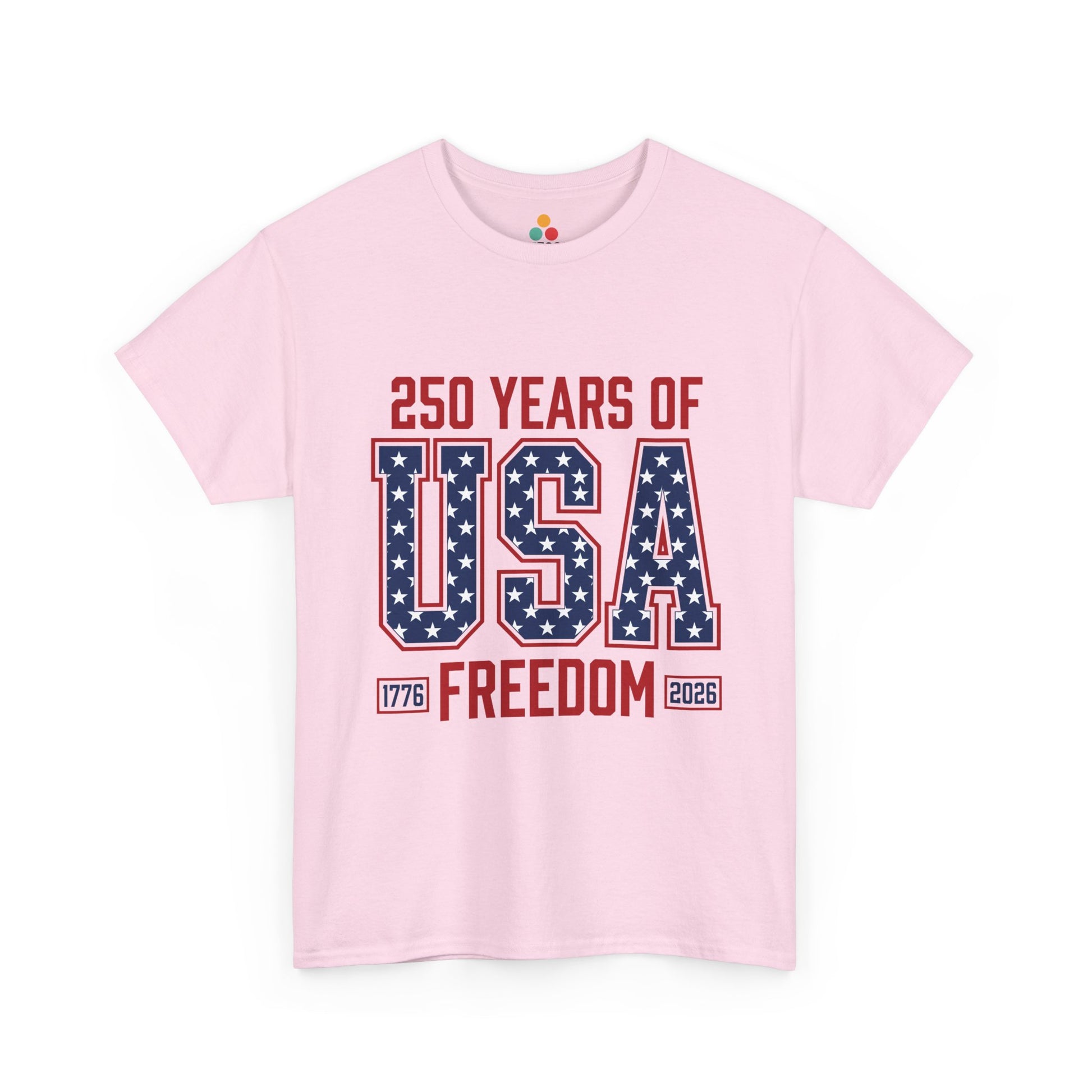 250 Years of USA Freedom PInk T-Shirt – Retro Patriotic Gift for Men and Women | TEEZOCA 