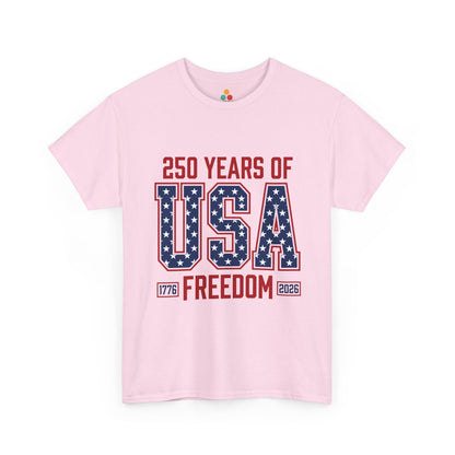 250 Years of USA Freedom PInk T-Shirt – Retro Patriotic Gift for Men and Women | TEEZOCA 