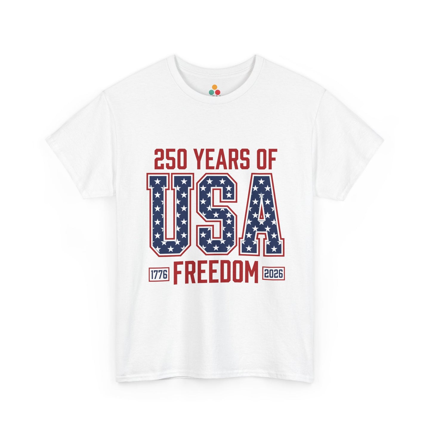 250 Years of USA Freedom White T-Shirt – Retro Patriotic Gift for Men and Women | TEEZOCA 