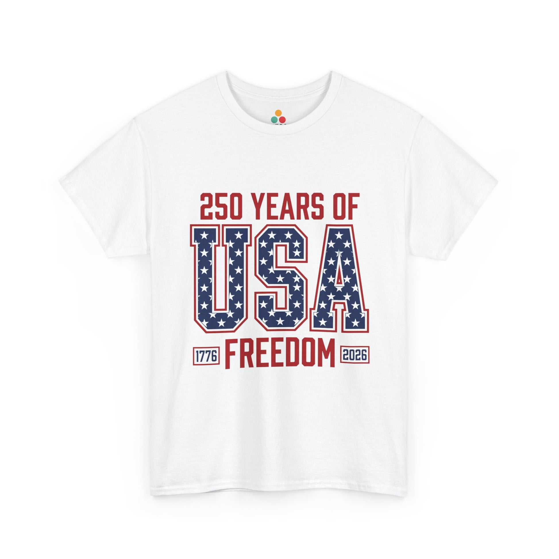 250 Years of USA Freedom White T-Shirt – Retro Patriotic Gift for Men and Women | TEEZOCA 