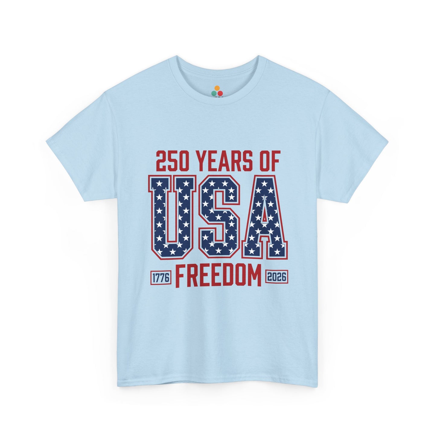 250 Years of USA Freedom light blue T-Shirt – Retro Patriotic Gift for Men and Women | TEEZOCA 