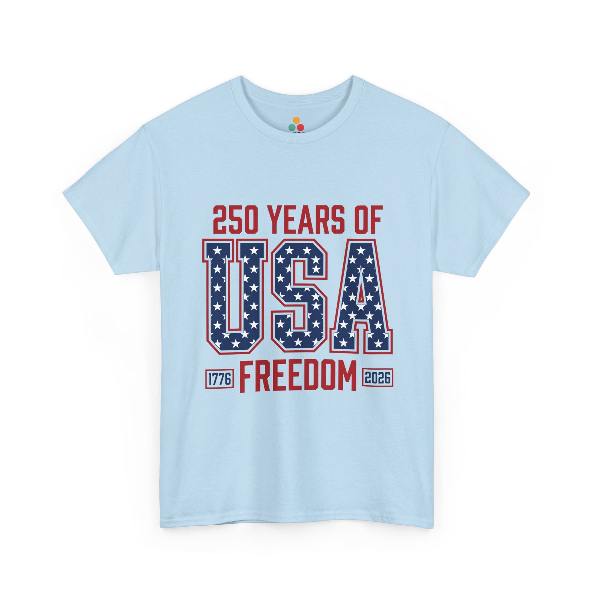 250 Years of USA Freedom light blue T-Shirt – Retro Patriotic Gift for Men and Women | TEEZOCA 