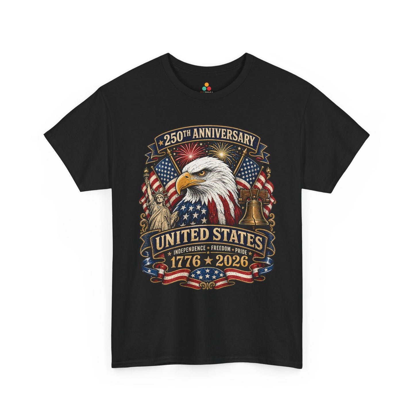 250th Anniversary Shirt Patriotic Eagle 1776 2026 T-shirt Gift | TEEZOCA 