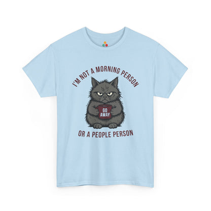 Grumpy Cat Coffee T‑Shirt – “I’m Not a Morning Person or a People Person” Funny Introvert Tee | TEEZOCA 