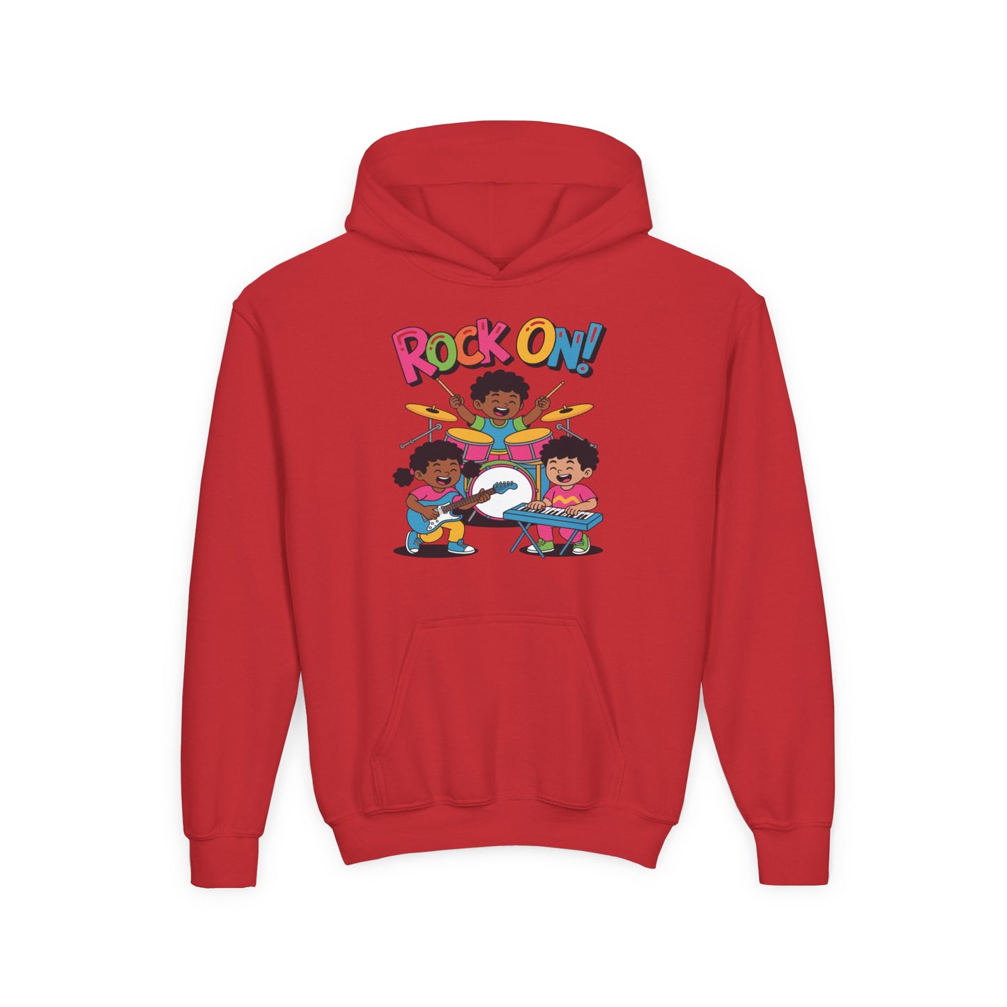 Rock On Kids Hoodie – Fun Music Band Illustration | TEEZOCA 