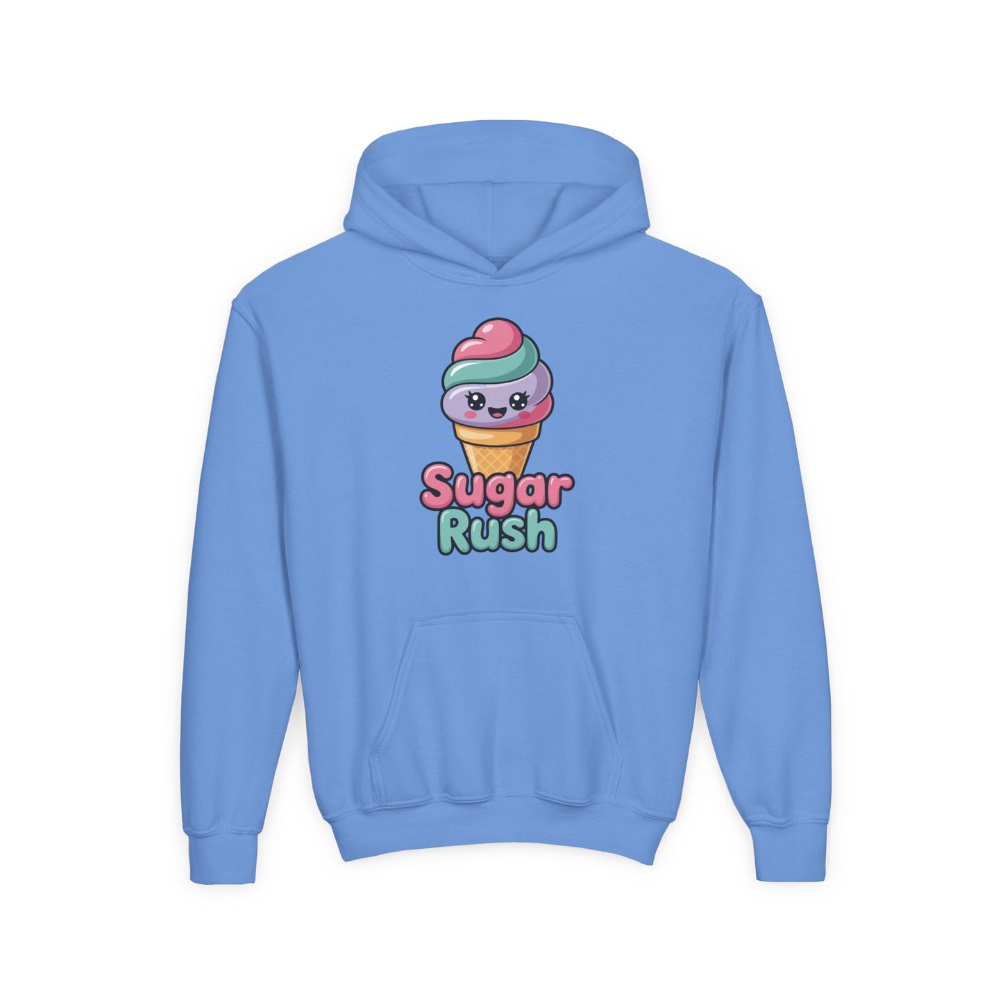 Sugar Rush Kids Hoodie — Cute Ice Cream Graphic Youth Sweatshirt TEEZOCA