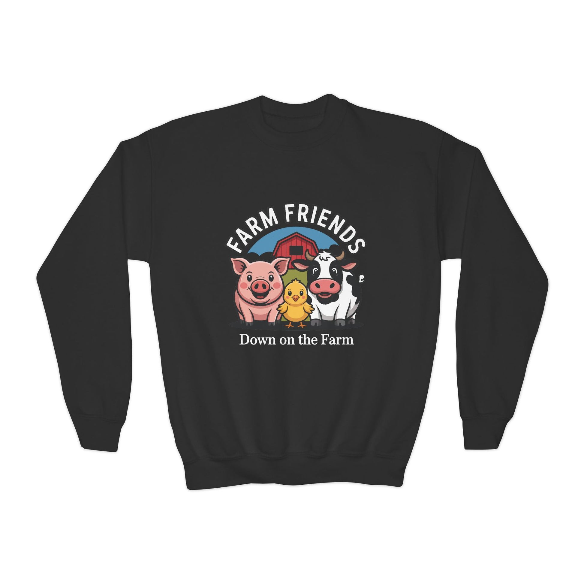 Farm Friends Youth Crewneck Sweatshirt — "Down on the Farm" Kids Pullover TEEZOCA