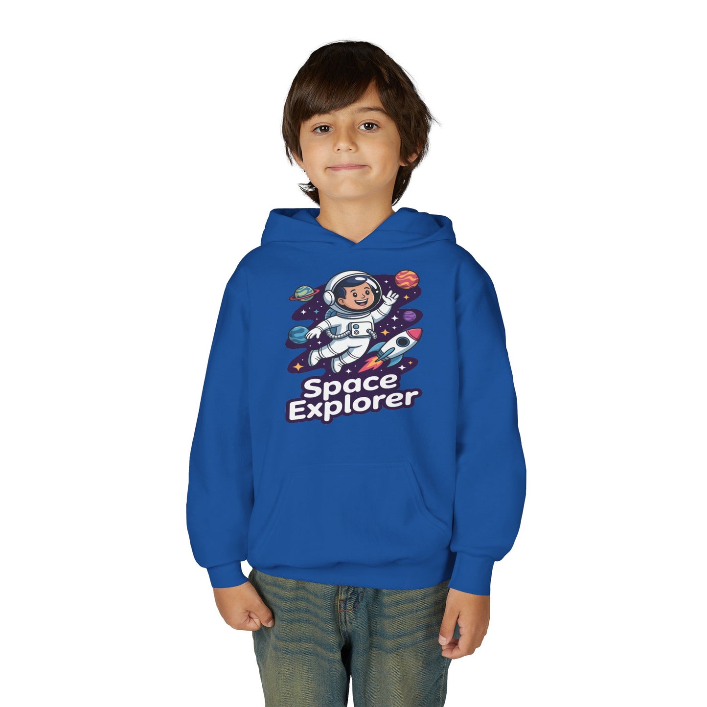 Youth Hoodie — "Space Explorer" Cute Astronaut Kids Pullover TEEZOCA