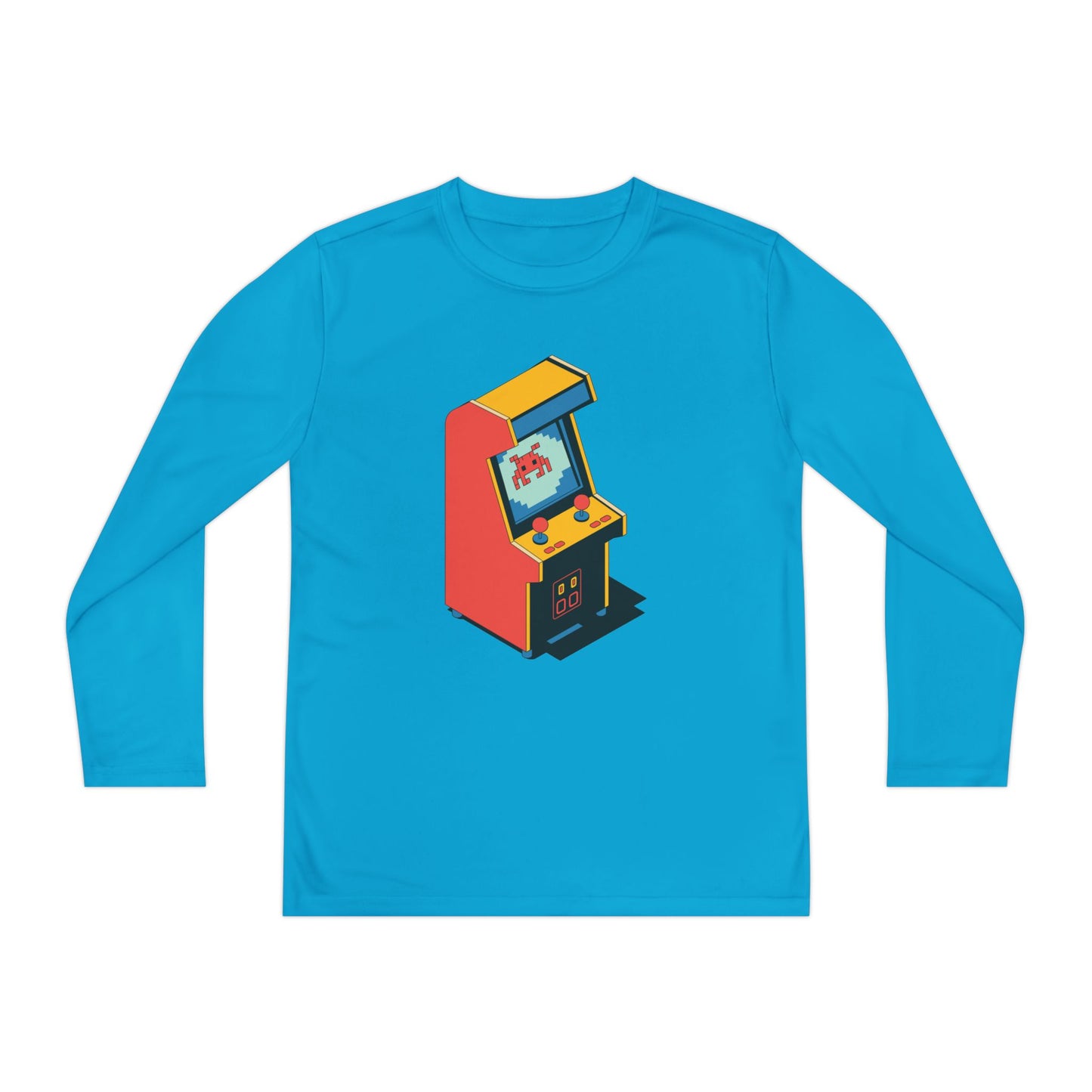 Youth Retro Arcade Long Sleeve Tee — Vintage Arcade Machine Graphic TEEZOCA