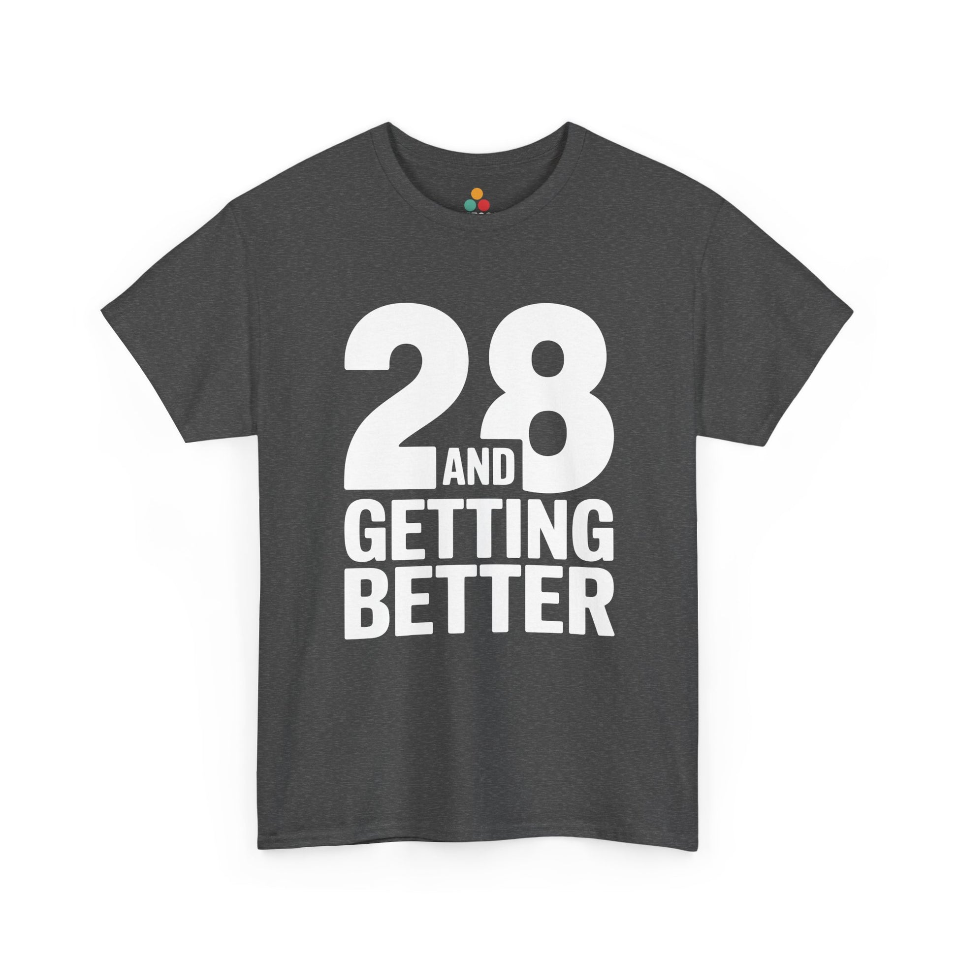 28 And Getting Better Shirt | Funny 28th Birthday Forest Gray Tee  shirt