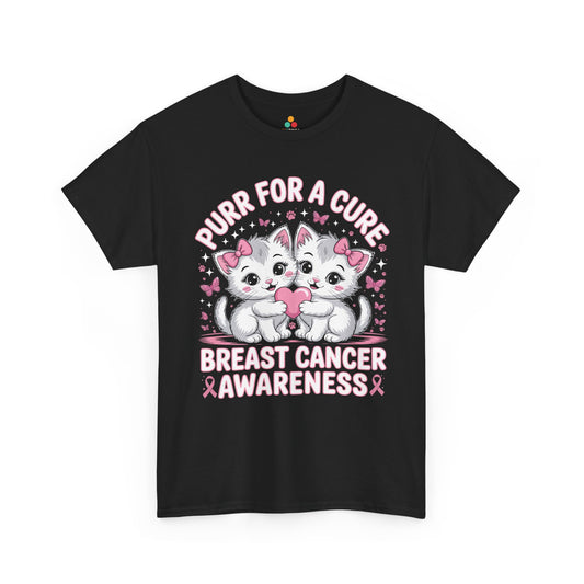 Purr for a Cure Breast Cancer Awareness Unisex T-shirt | TEEZOCA 