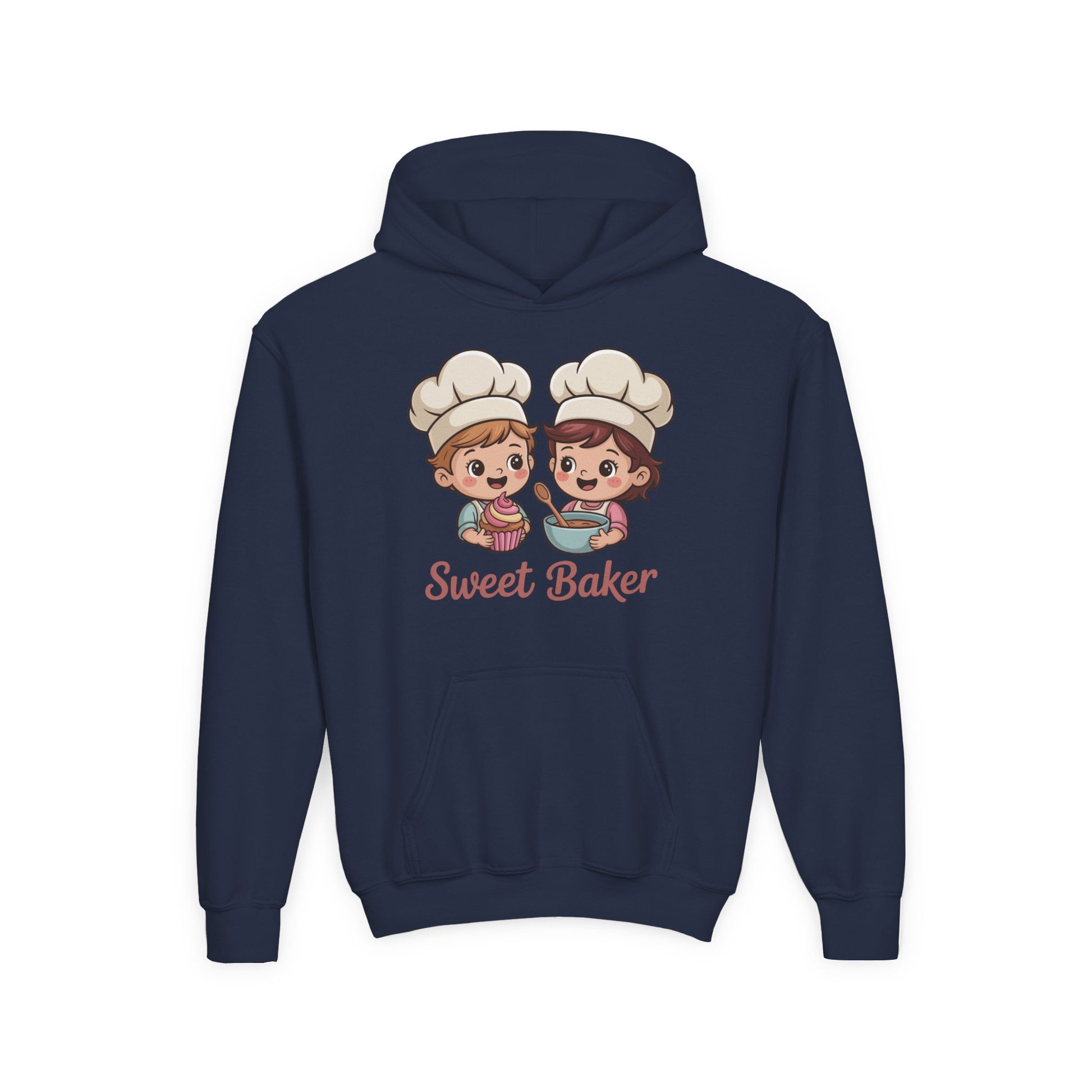 Youth Hoodie — Cute “Sweet Baker” Kids Chef Graphic Sweatshirt TEEZOCA