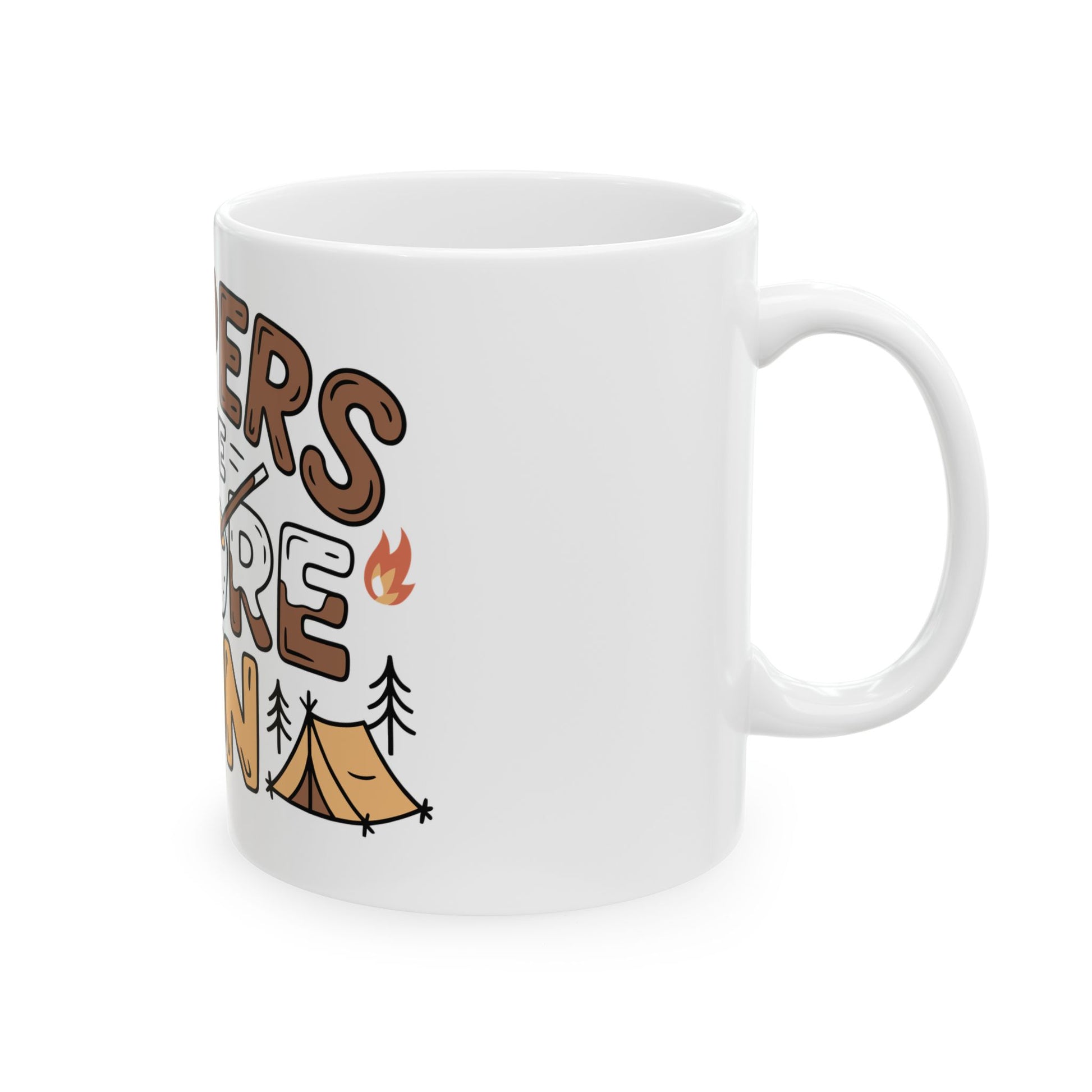 TEEZOCA ceramic mug displaying Campers Have S’More Fun camping lifestyle design