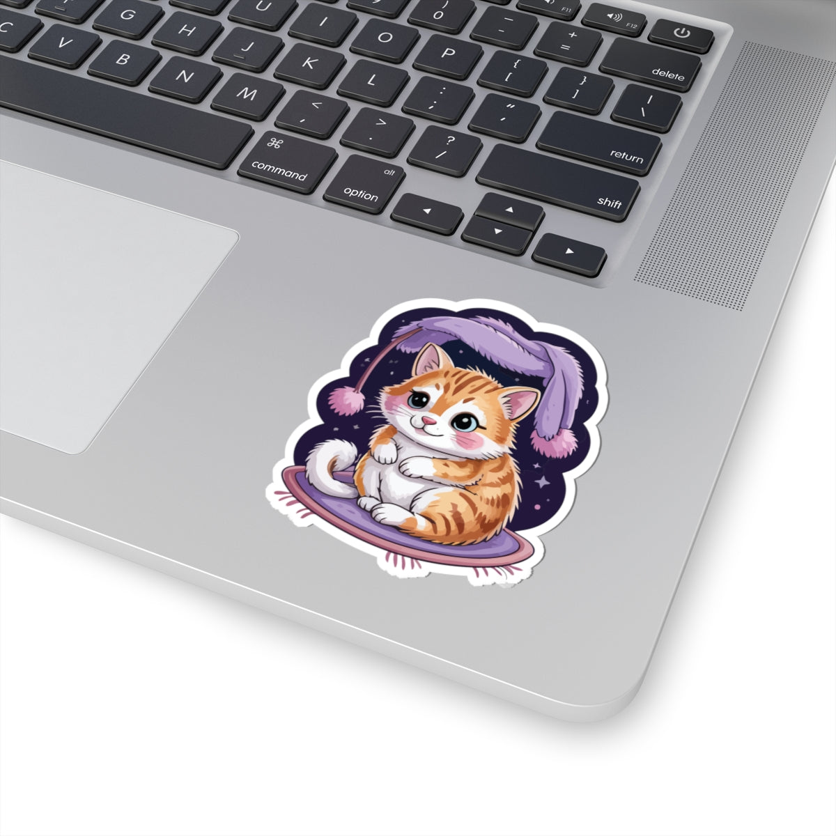 TEEZOCA adorable kitten night sticker featuring sleepy cat in bedtime aesthetic