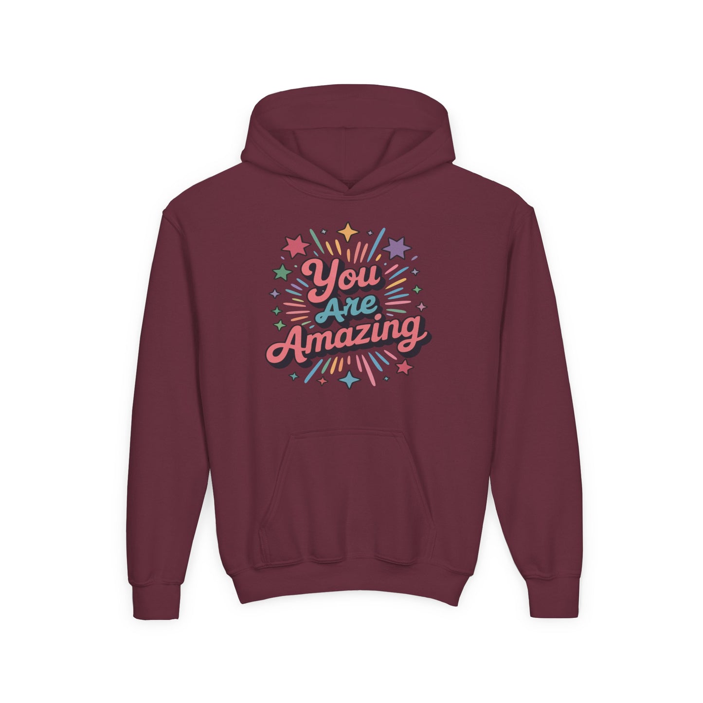 Youth Hoodie — "You Are Amazing" Inspiring Graphic Pullover TEEZOCA