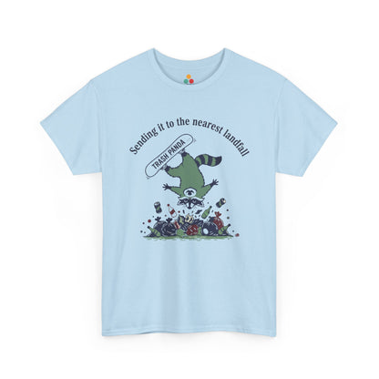 Trash Panda Snowboarding Graphic T-Shirt - "Sending it to the Nearest Landfill" Funny Raccoon Tee | TEEZOCA 