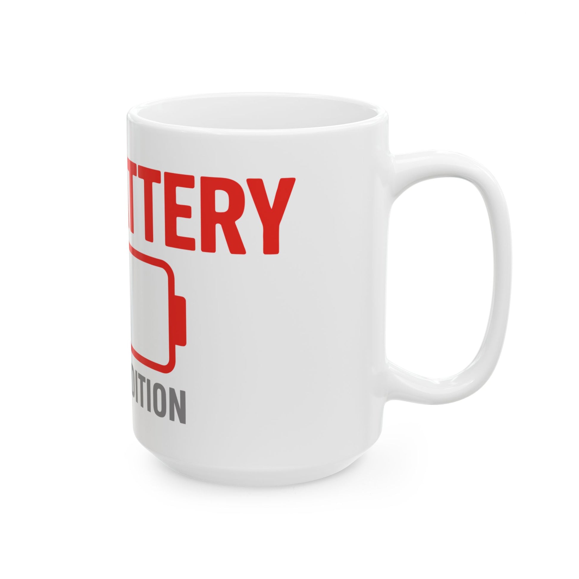 TEEZOCA funny mug design Low Battery Human Edition lifestyle humor