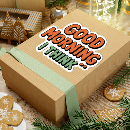 TEEZOCA humor morning phrase sticker minimal text design