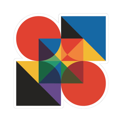 TEEZOCA colorful abstract geometry sticker layered shapes design