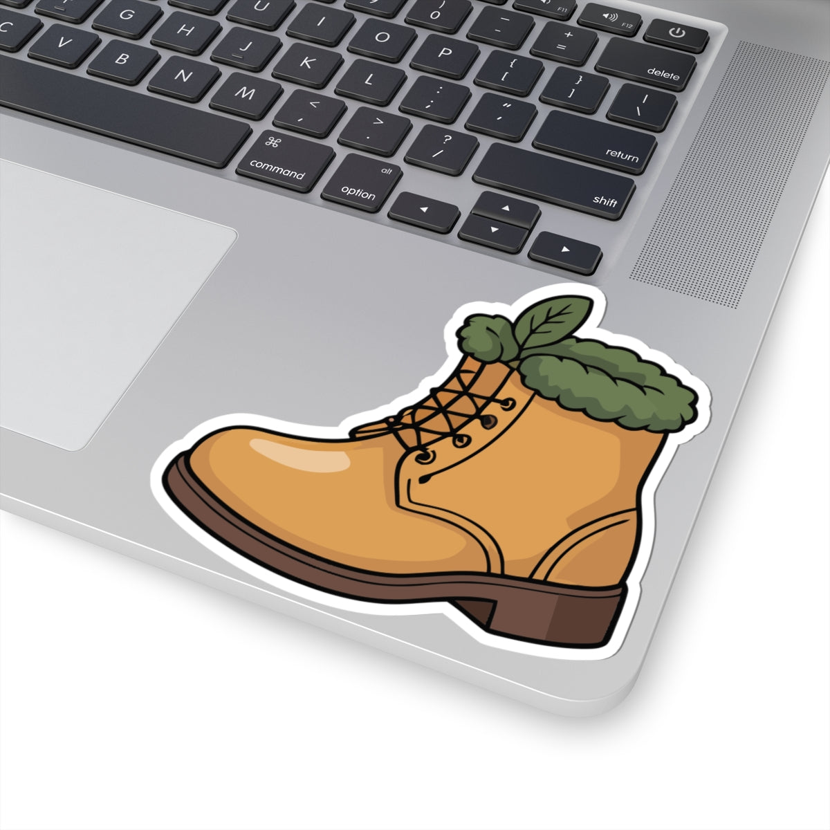 TEEZOCA cozy nature boot sticker with autumn leaves illustration