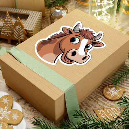 TEEZOCA smiling cow head sticker cute animal art