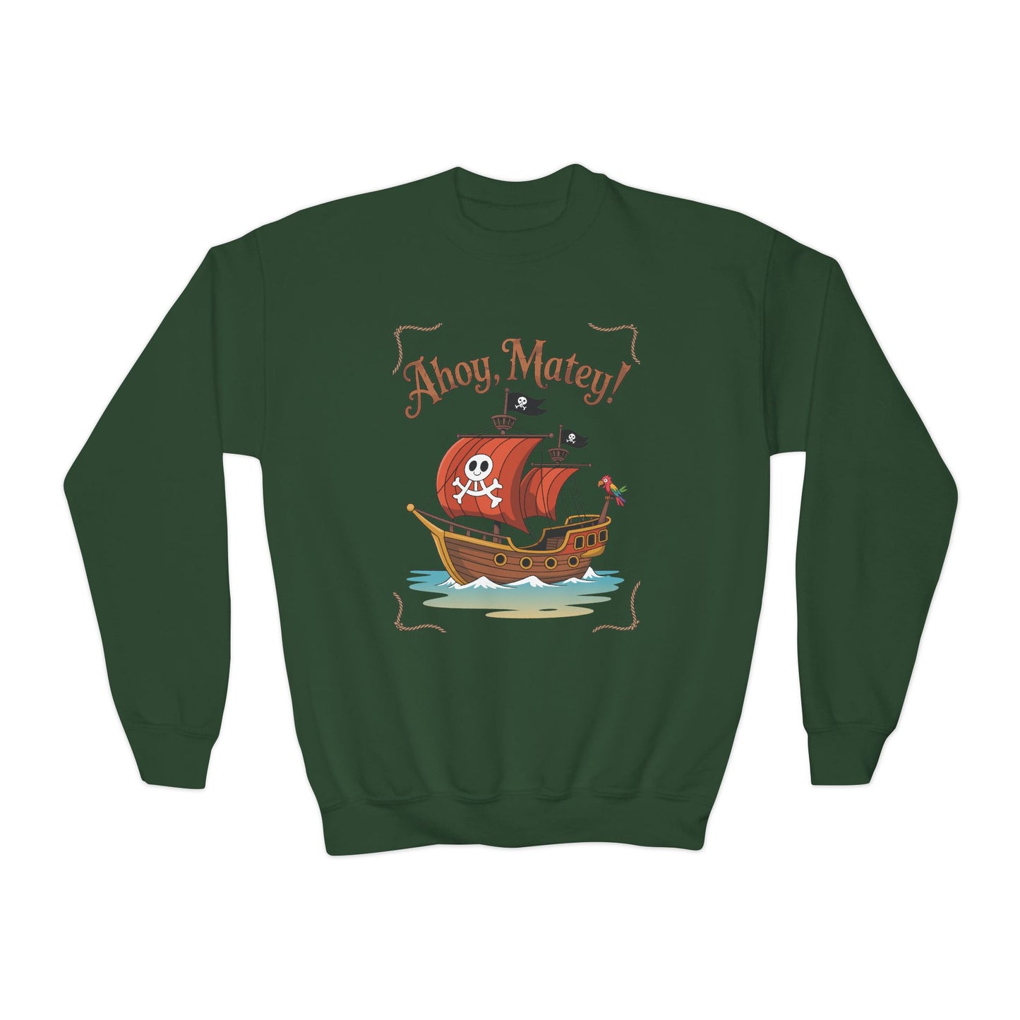 Ahoy, Matey! Kids Crewneck Sweatshirt | TEEZOCA 