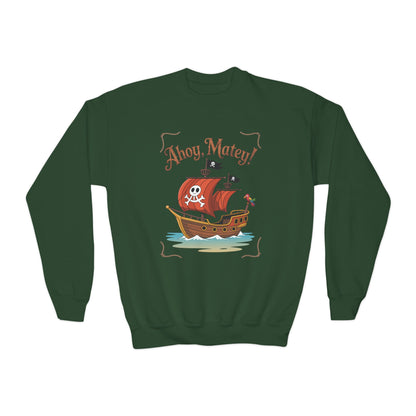 Ahoy, Matey! Kids Crewneck Sweatshirt | TEEZOCA 